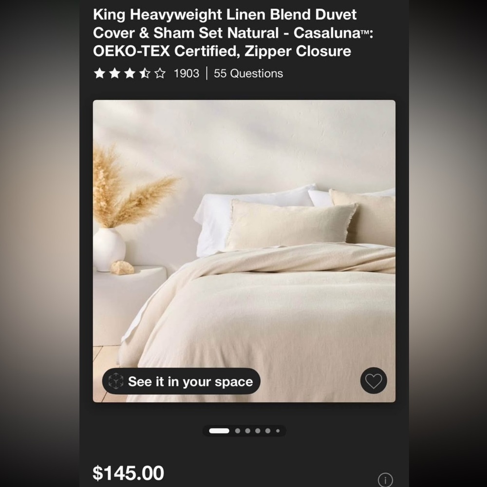 Casaluna Cream Linen Duvet Cover Minimalist Bedding